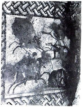 Mosaic depicting the hunting scene (Di Stefano 1976-1977, Tav. CLXXV))